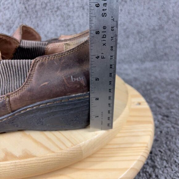 BOC Born Concept Stefana Shoe Womens 9 Leather Brown Slip On Chelsea Wedge Boot - Picture 5 of 10